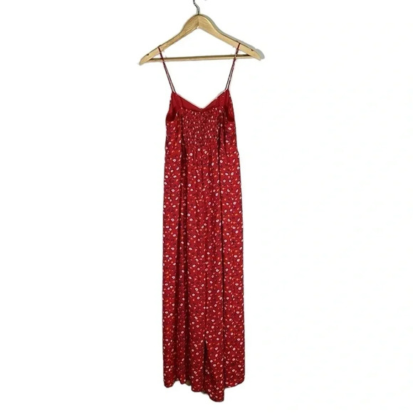 Madewell Red Floral Prairie Posies Wide Leg Jumpsuit Size 6 Casual Party Summer - Picture 5 of 12